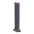 Creamy white Roman column USB floor fan with integrated LED light, measuring 37cm tall