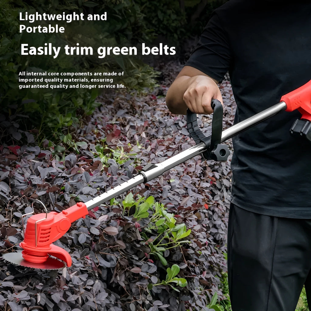 Portable household weeding machine in bare metal finish with 1300mm length and 0.75kg weight
