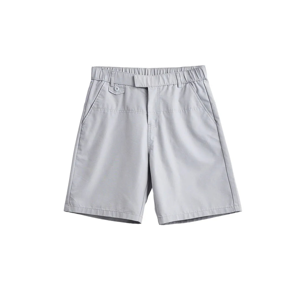 Men's light blue cotton blend casual shorts with loose fit design for summer wear