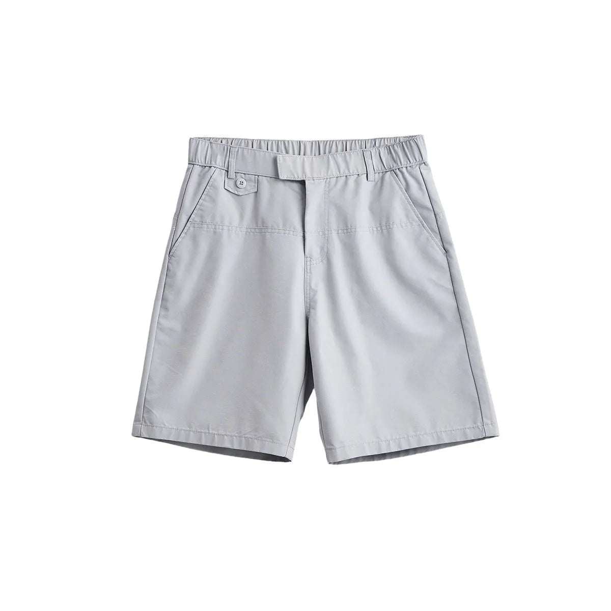 Men's light blue cotton blend casual shorts with loose fit design for summer wear