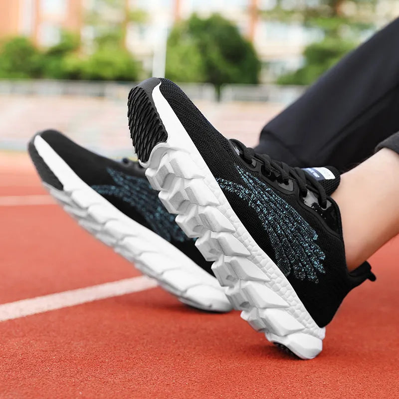 Women's low-cut black and white casual running sneakers with cross-strap detail and a lightweight MD sole.