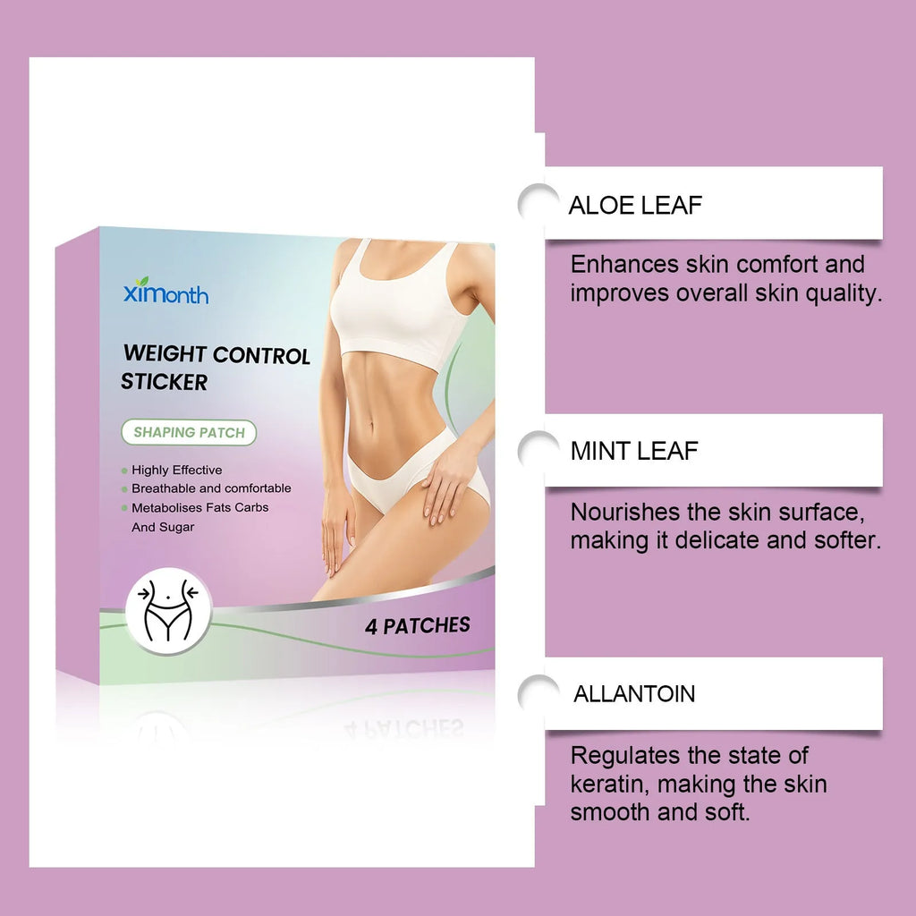 Four-piece pack of body nursing adhesive bandages with aloe and mint extracts for gentle skin care