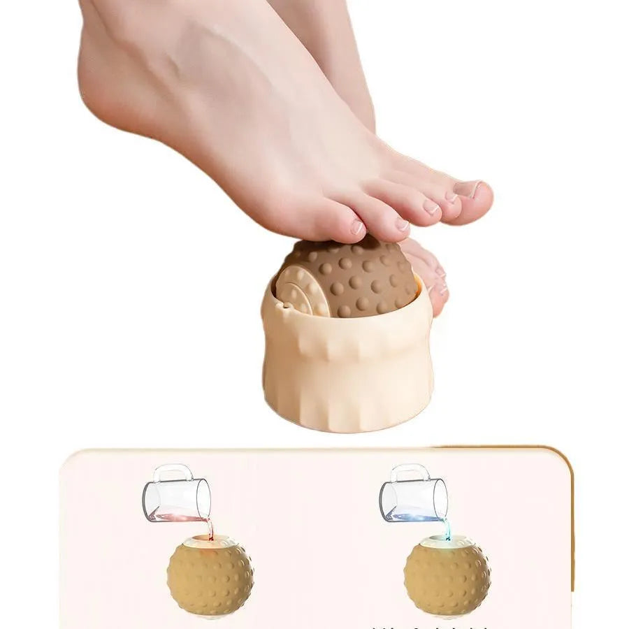 Massage ball with double-ball design for cold and hot compress therapy