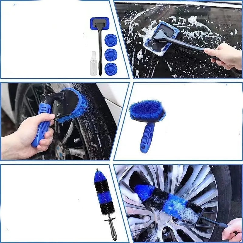 26-piece automotive cleaning kit with car wash brush and accessories for vehicle maintenance