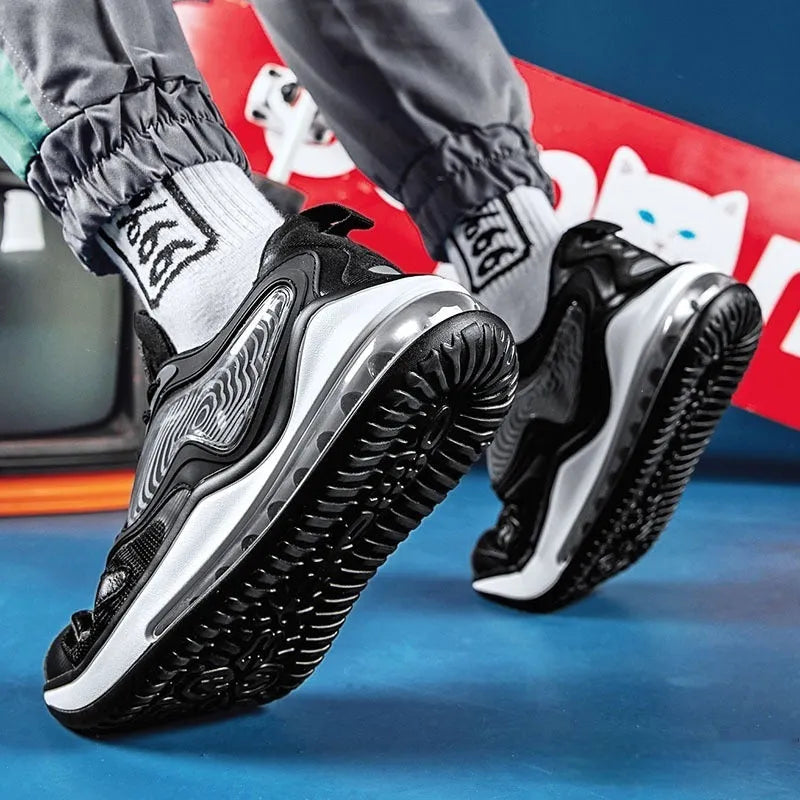 Men's casual shoes with air cushion height increasing sole in Space Black colour option