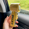 Portable handheld fan with refrigeration function in black, white or yellow, measuring 60x61x155mm