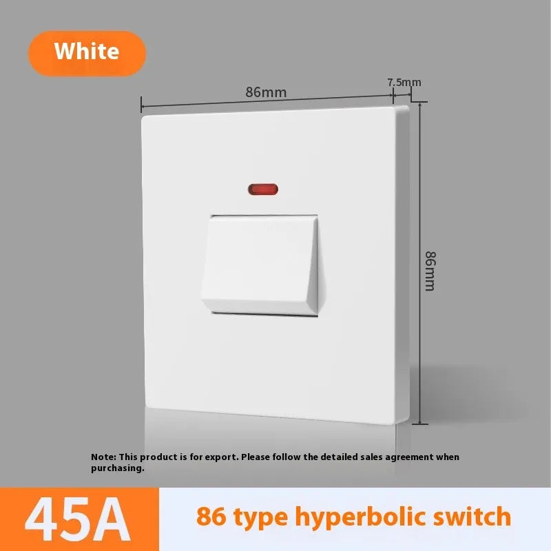 25A 45A 3P high-current plastic switch with light panel for curved rack installations in gold, grey, or white colour