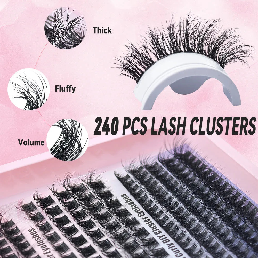 Creative large capacity messy eyelash mixed box measuring 13.7cm x 13.5cm x 1.4cm with five specification options