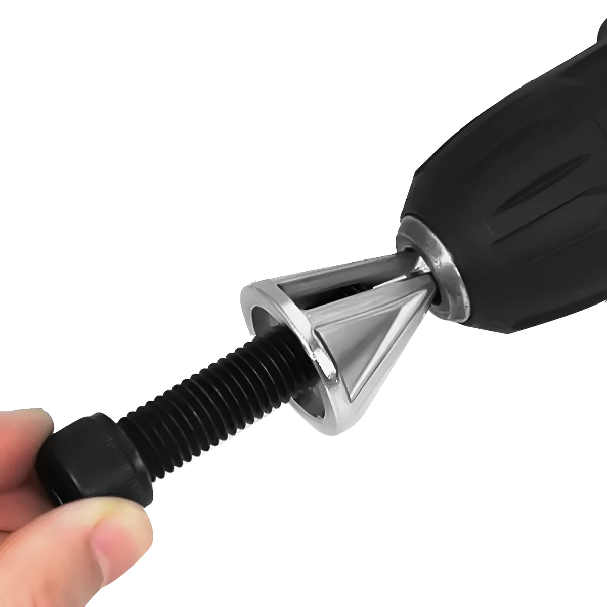 CR12MOV steel deburring external chamfering tool for chuck electric drill, 28g, removes burrs safely