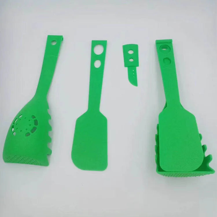 Multifunction kitchen spoon set with plastic shovel and spaghetti spoon for cooking tasks