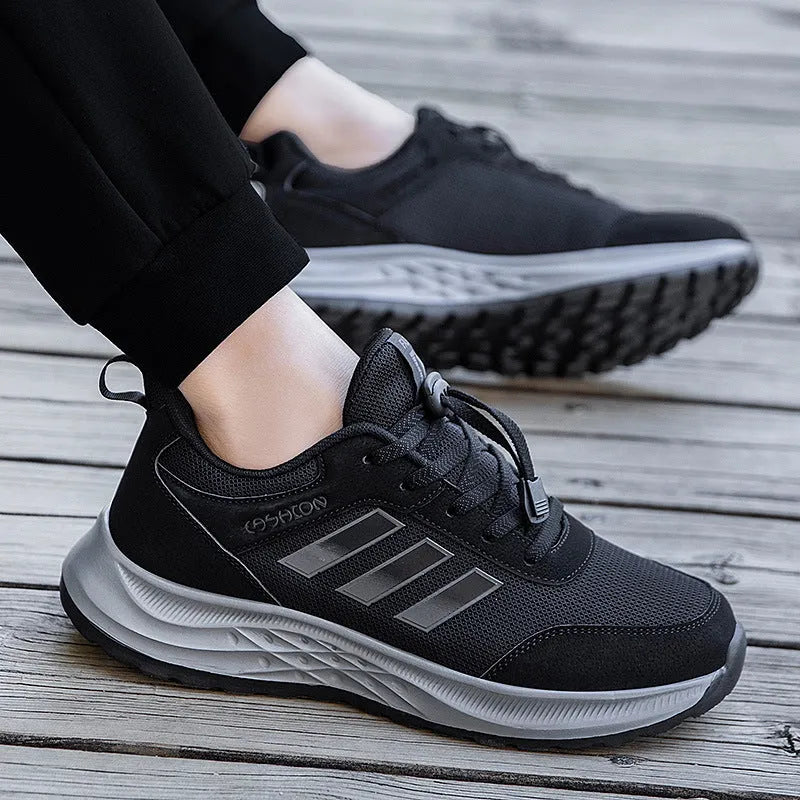 Men's and women's breathable mesh shoes with elastic band and non-slip sole in various colours