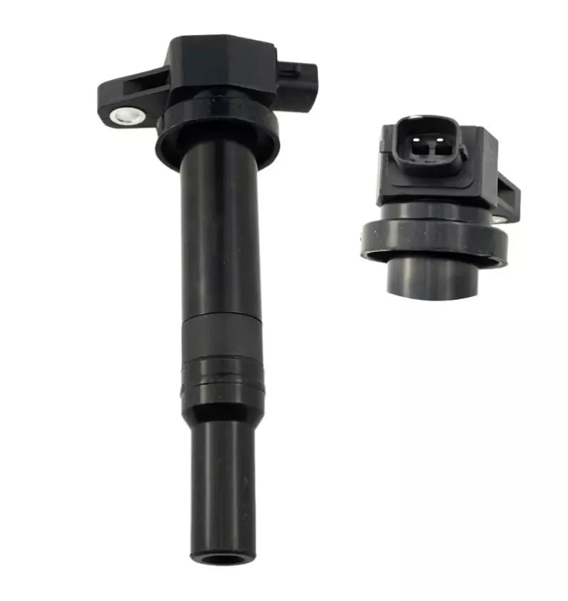 Black Hyundai ignition coil with part number 27301-3E400 DQ9101E for 4-cylinder engines.