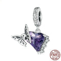 S925 silver dark skull butterfly bead 23x14mm with 4.5mm aperture for DIY jewellery making