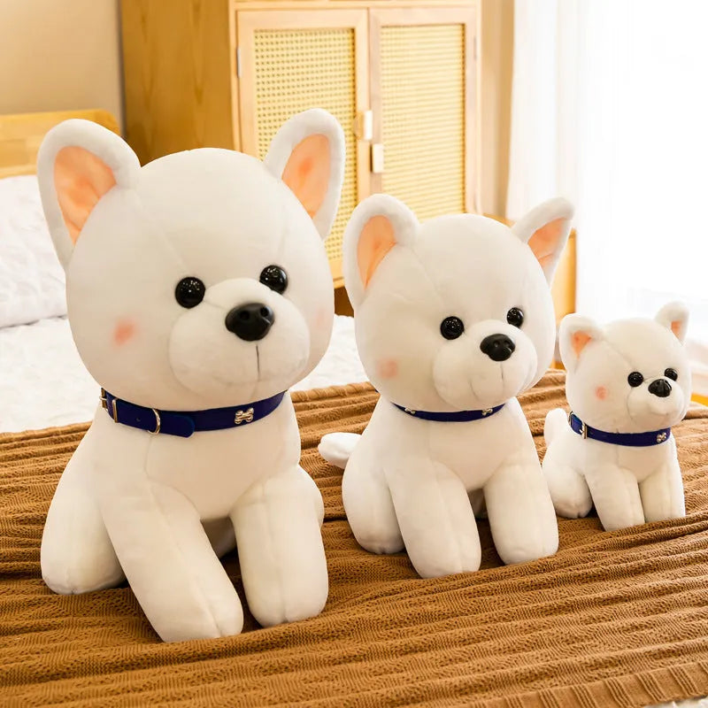 Cartoon puppy plush doll, brown or white, 25cm 40cm 50cm, PP cotton filling, for children 4-6 years