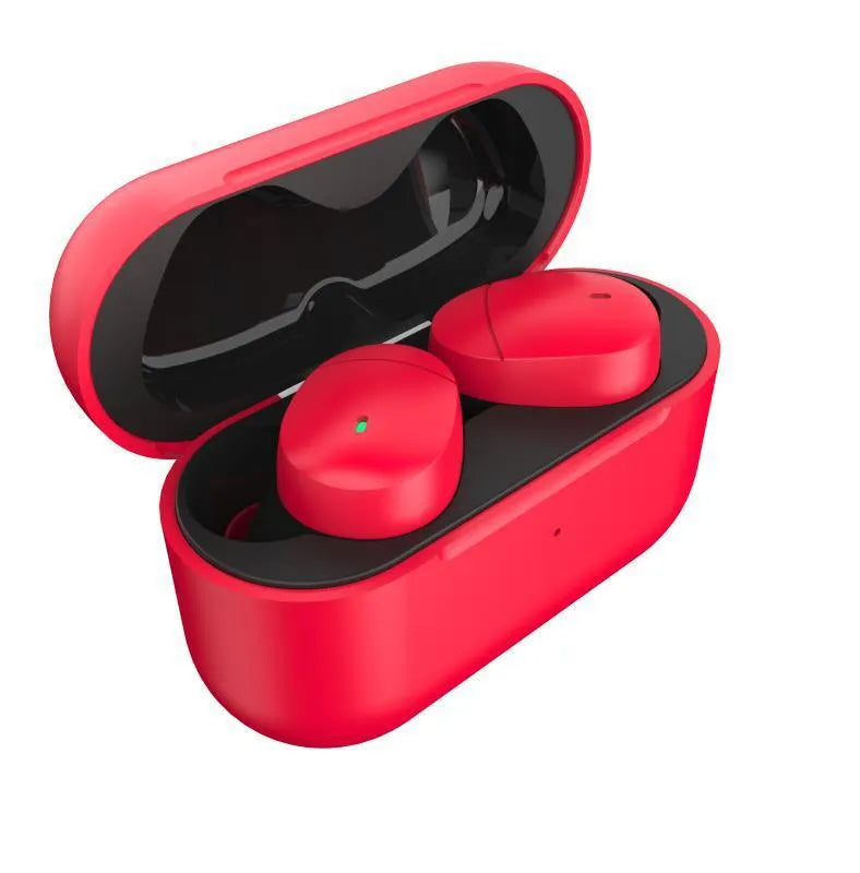Flame red Qualcomm Bluetooth 5.2 wireless earbuds with APTX support and bilateral stereo design