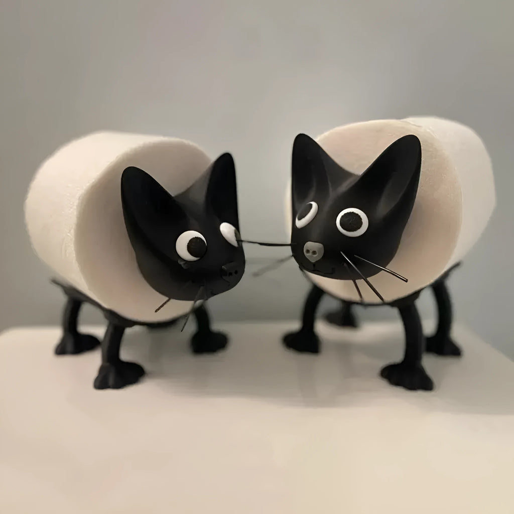 Dog design freestanding toilet tissue holder, solid colour paper stand, 8cm x 10.5cm, Puppy Tissue Holder