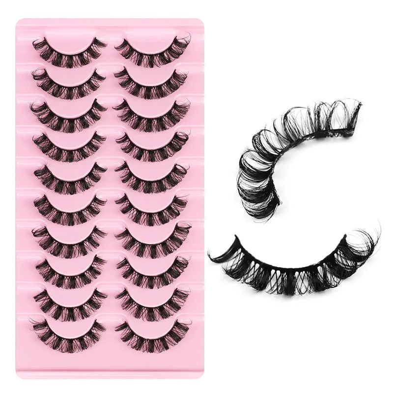 DD curve thick false eyelashes, handmade advanced fibre, ten pairs, DH06 H5 mixed and DH065