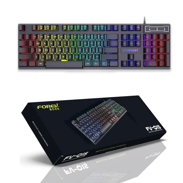 Wired keyboard, ABS, 440x130x30mm, with luminous character and six-colour backlight option for desktop and notebook.