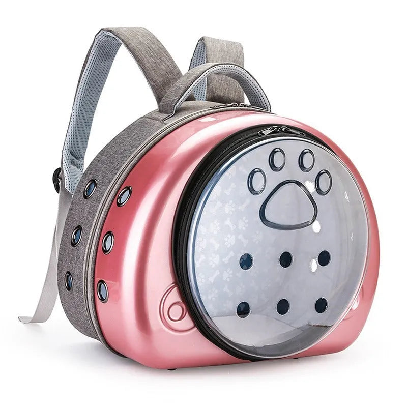 Transparent cat diaper bag with breathable design, 12 Jin capacity, and rose gold front shell cover