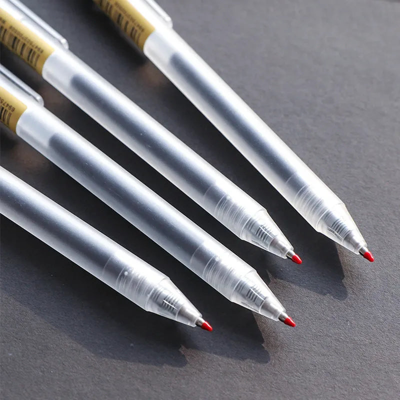 12 black frosted finish retractable gel pens with 0.5mm tips and two refill cartridges