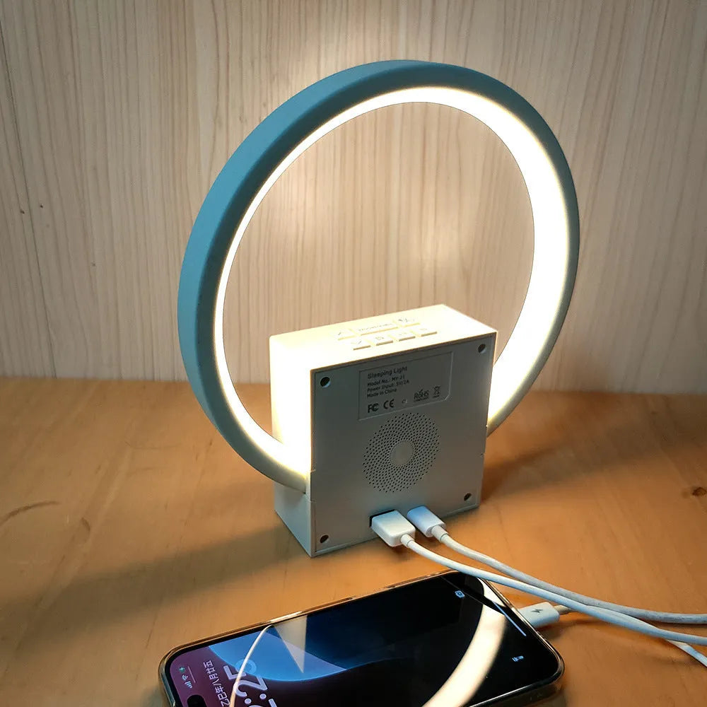 White noise sleep aid lamp with Bluetooth stereo, touch wake light and sunrise simulation, 200mm x 48mm x 220mm, white