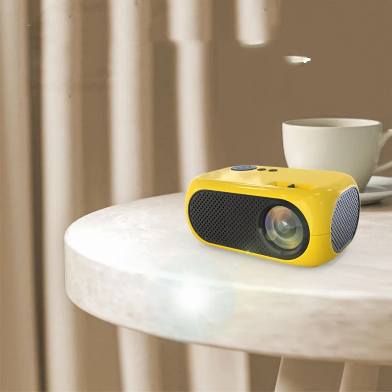M24 micro mini projector in gold or white colour with 640x360P resolution and compact 190mm size
