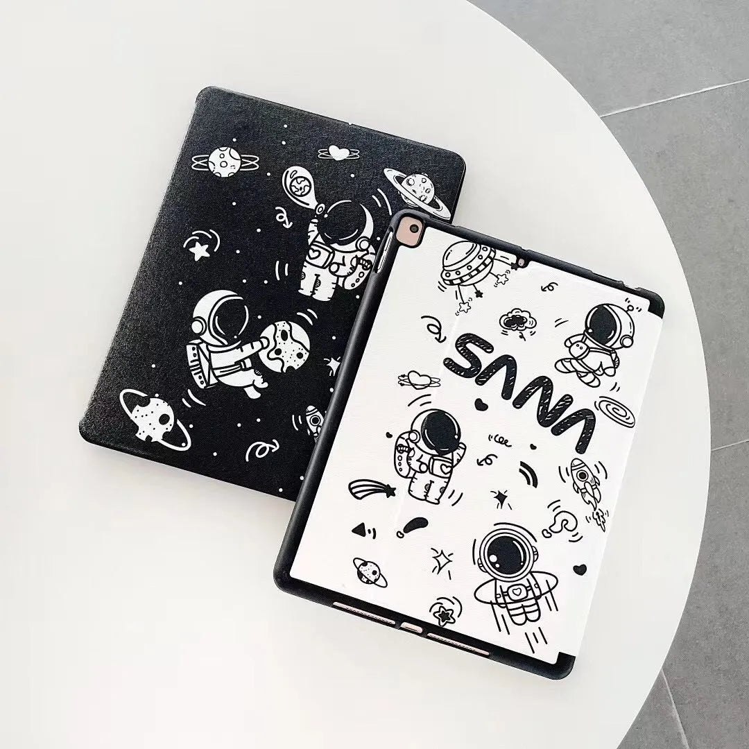 Transparent frosted TPU flat protective cover for iPad Air 4 with pen slot, clamshell design, white or black.