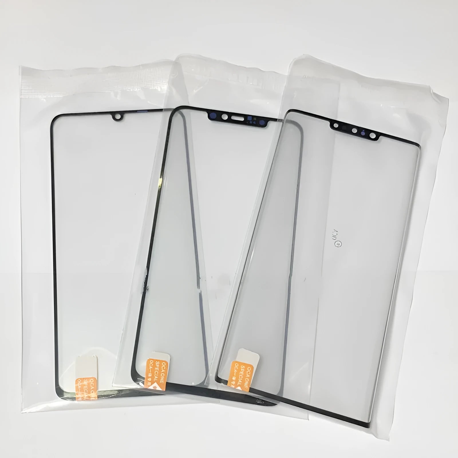 OnePlus 7 Pro touch screen replacement glass with OCA adhesive for smartphone display repair