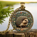 Bronze animal and insect pendant necklace with 60cm chain and 2.8cm alloy and glass pendant in six styles
