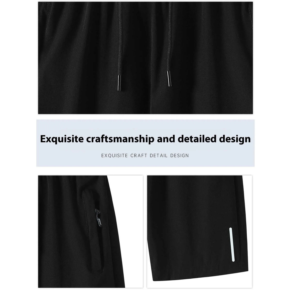 Men's thin ice silk quick-drying running shorts in black, dark blue, or light grey, sizes M to 4XL