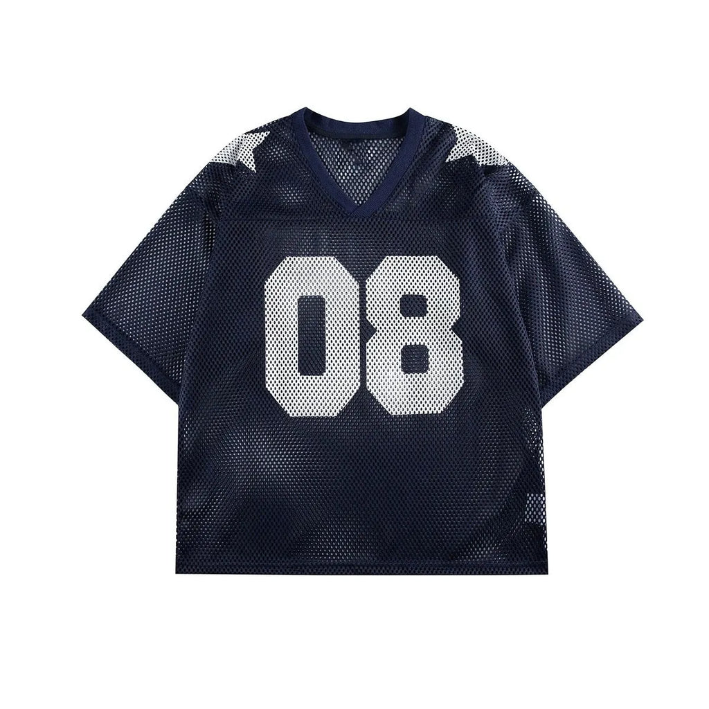 Half sleeve shirt pullover in black with letters pattern, loose fit on model