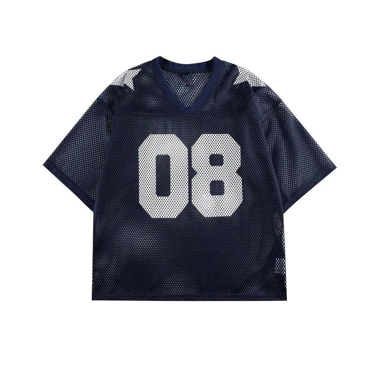 Half sleeve shirt pullover in black with letters pattern, loose fit on model
