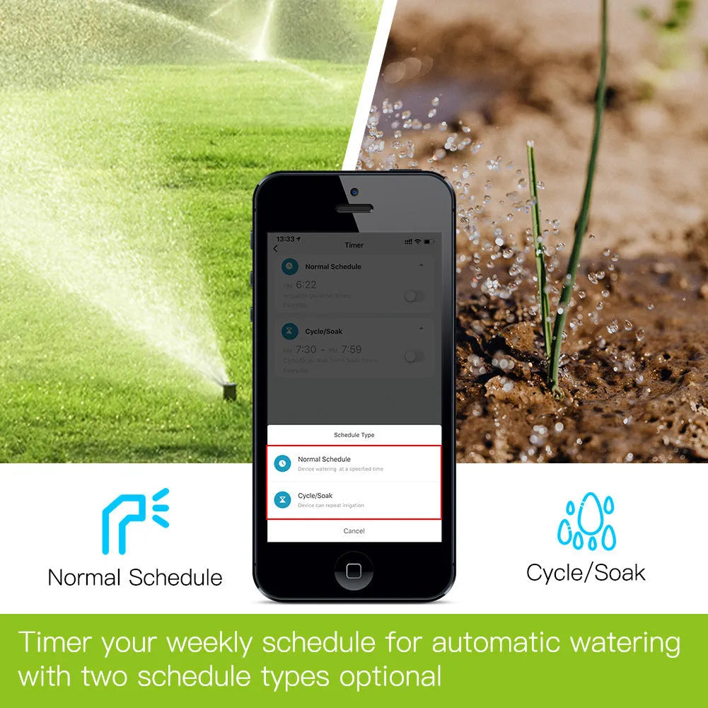 Bluetooth garden irrigation timer with app control and reinforced nylon connectors