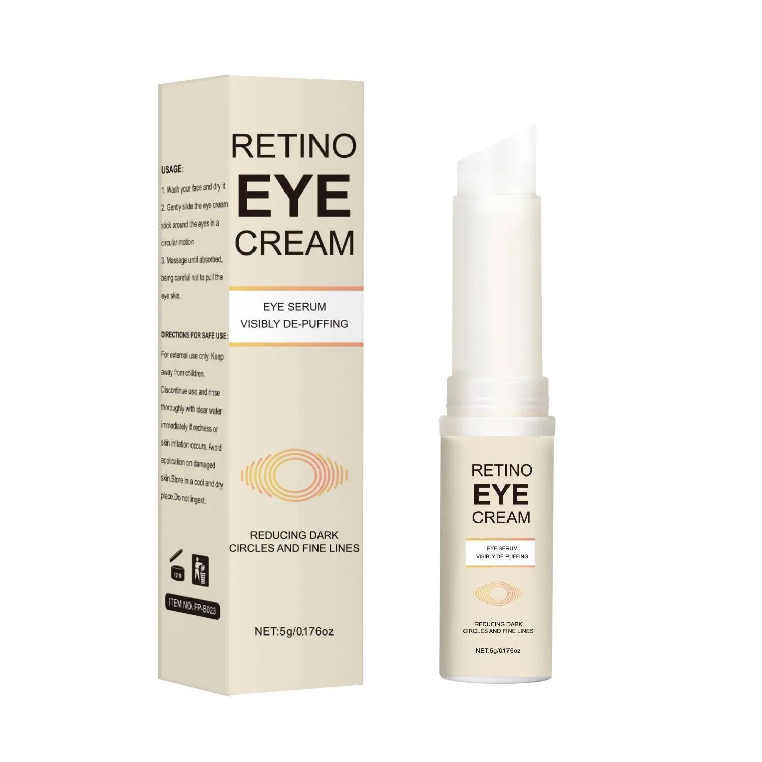 5g moisturising eye cream in container for reducing dark circles, suitable for general skin types