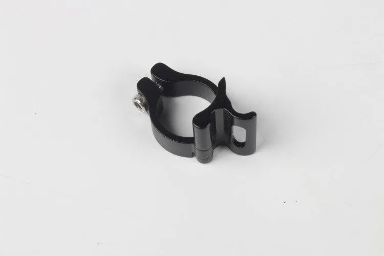 Black aluminium alloy vehicle clamp ring with 28.6mm diameter for steel frame attachment