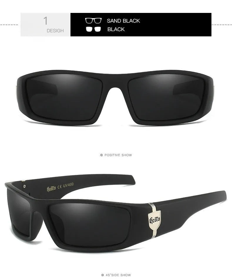 Bandit style polarised sunglasses with PC lenses in hip hop fashion design