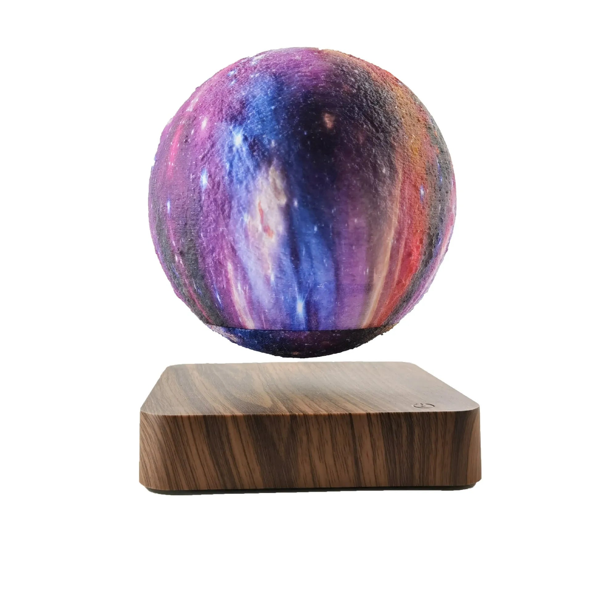 Magnetic levitation galaxy decorative light with 14cm moon lamp floating above walnut-coloured base