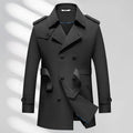 Men's business trench coat, non-ironing polyester, solid colour, available in seven colours and sizes M to 5XL