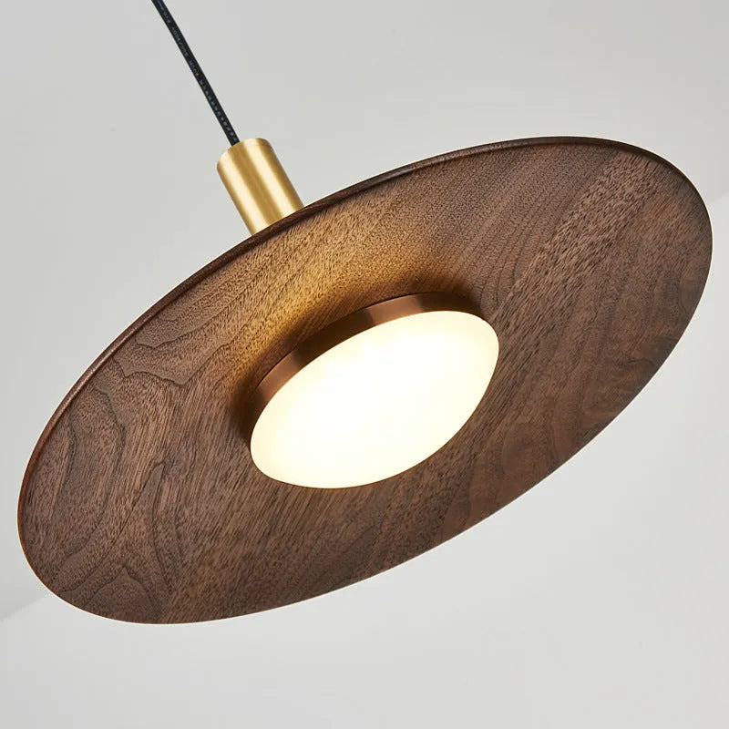 New Chinese style walnut wood bar chandelier with copper fittings and fish line design