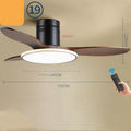 Ultra-thin ceiling fan light with wood blades and acrylic lampshade, 42 or 48 inch, remote control, 220V