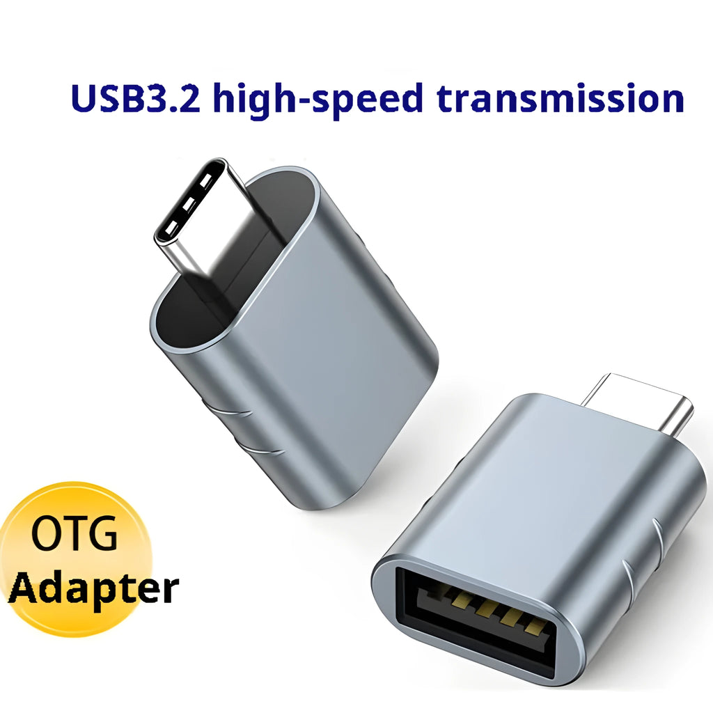 USB data and charging converter adapter with zinc alloy shell in multiple colour options.