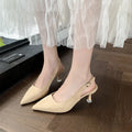 Women's pointed toe stiletto heels in suede with microfiber lining, available in four spring colours