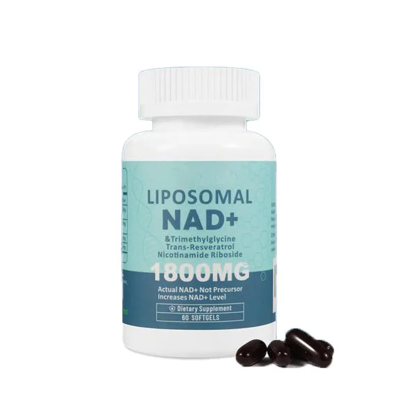 Bottle of NMN capsules with choice of 60 or 120 count and 24-month shelf life.