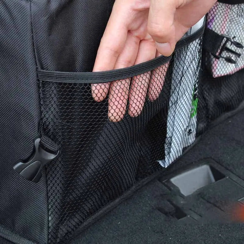 Black Oxford cloth folding storage box for large bags and cars, 560 x 400 x 260mm, 2000L