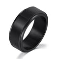 Titanium steel hip hop ring in blue or rose gold, polished metal band, sizes 7 to 11, 7g