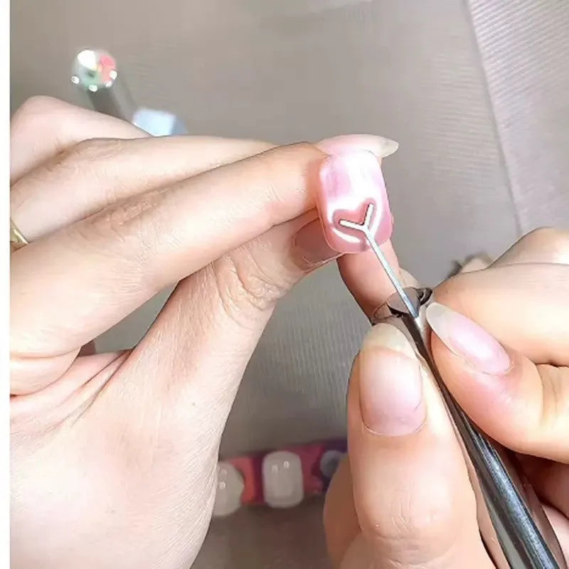 Cylindrical manicure magnet for cat eye gel polish with Y-shaped bracket