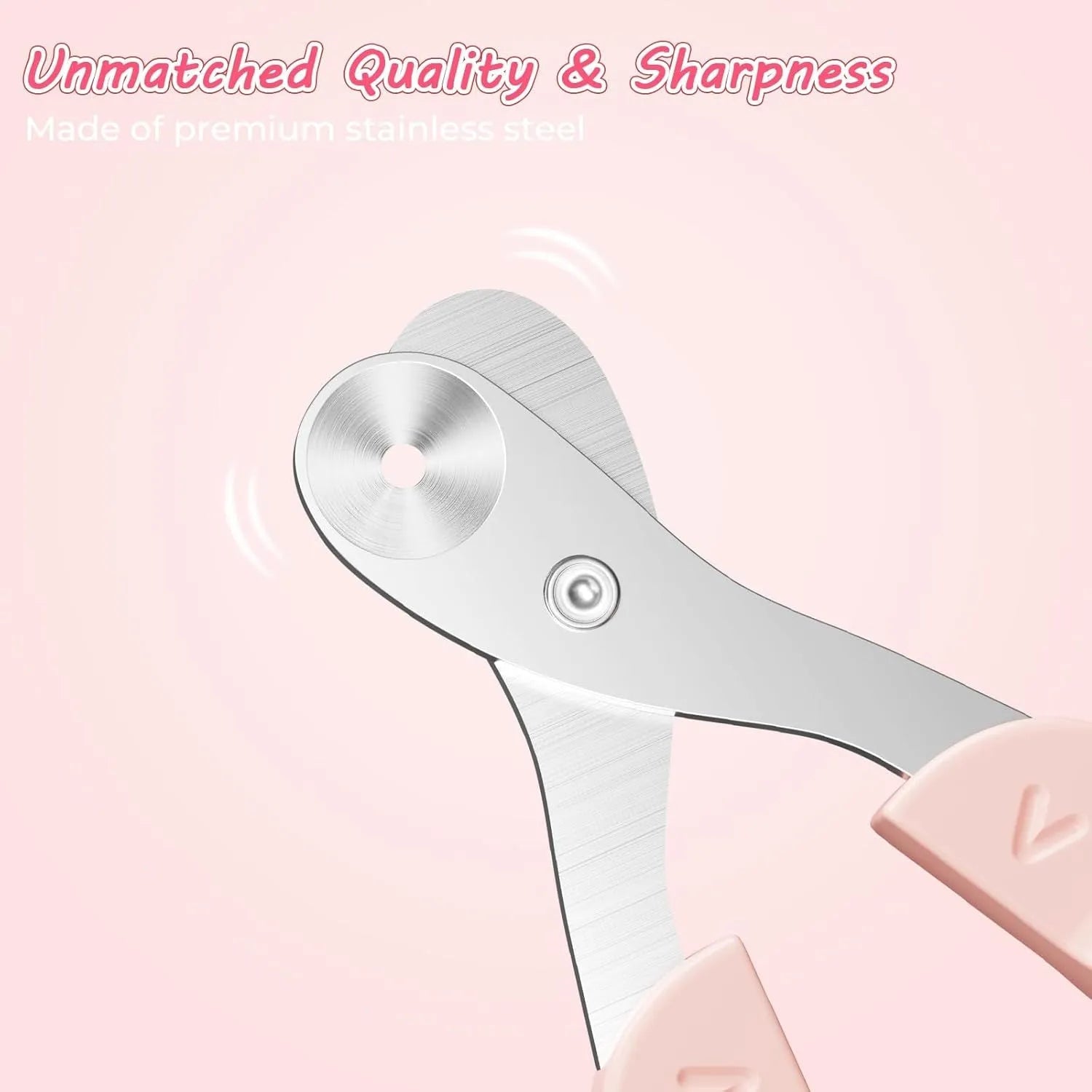 Cat nail clipper with positioning hole, stainless steel blade, blue or pink colour options