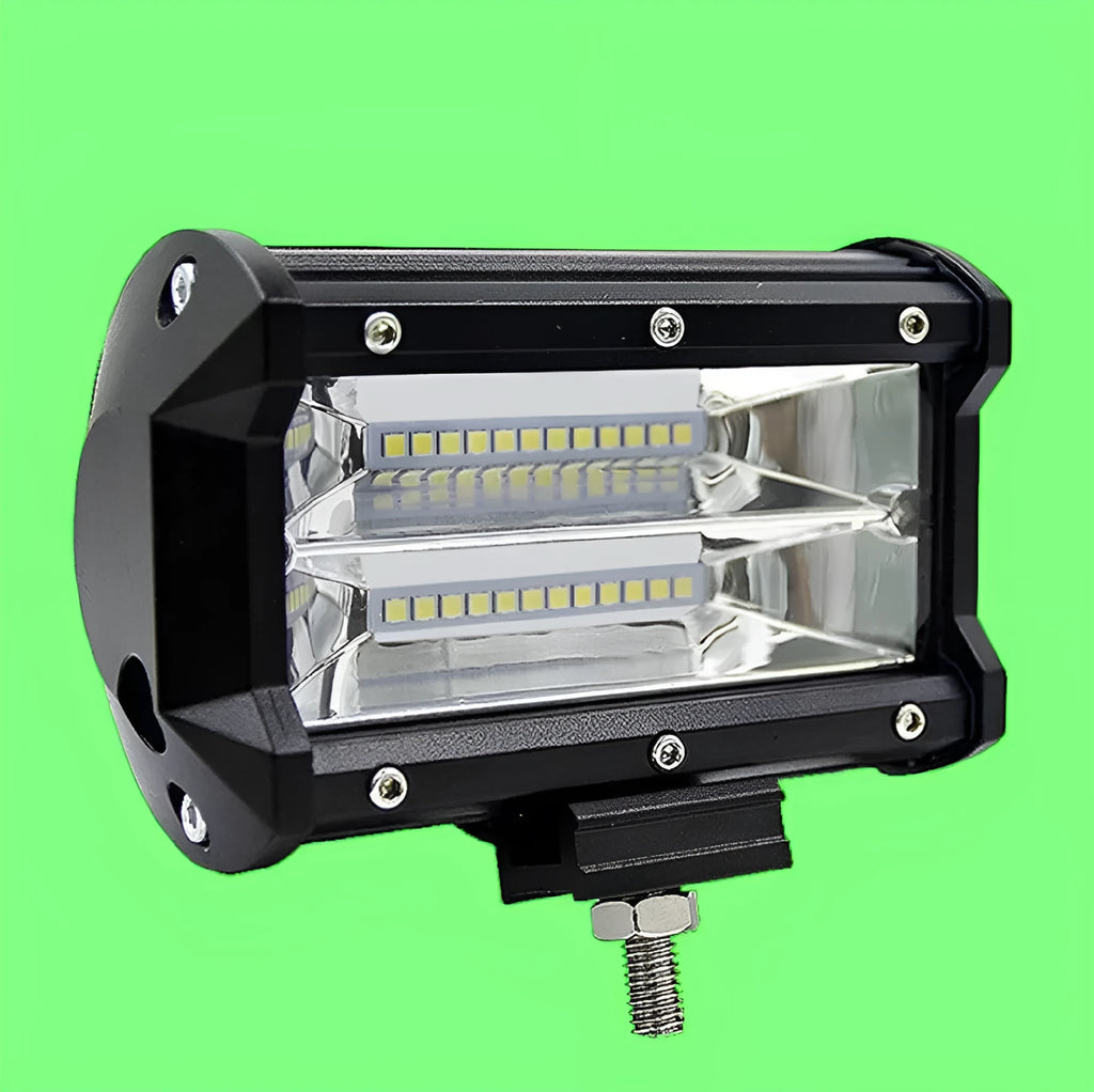 Black 5-inch LED off-road work light with die-cast aluminium housing and bracket