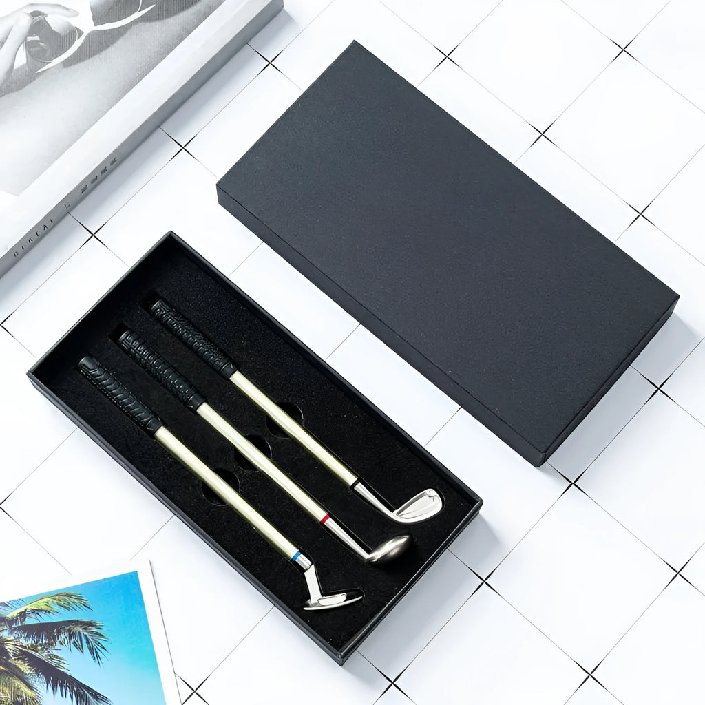 Three metal suit ballpoint pens with 0.7mm bullet-type refills measuring 18.5cm each