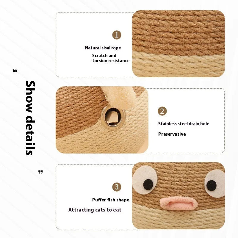 15cm sisal hemp cube pet toy with leakage holes for dispensing treats to dogs and cats